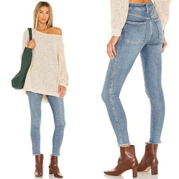 NWT Free Peopleraw high rise jeggings Sierra